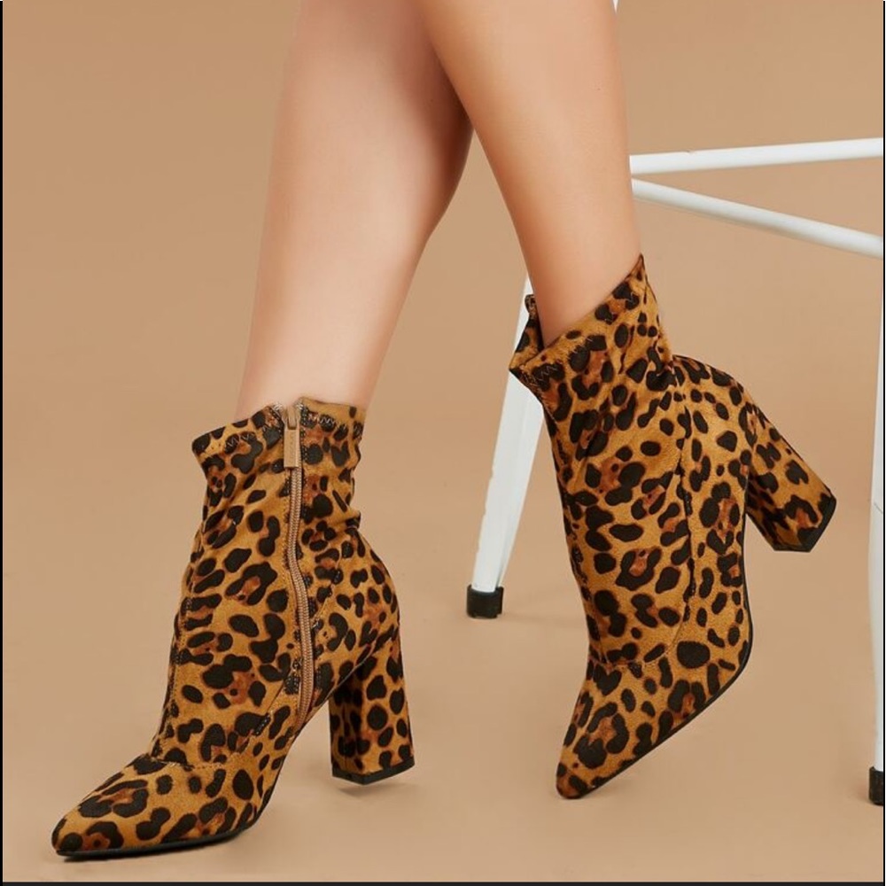 Leopard Print Booties (Fits a Size 10).